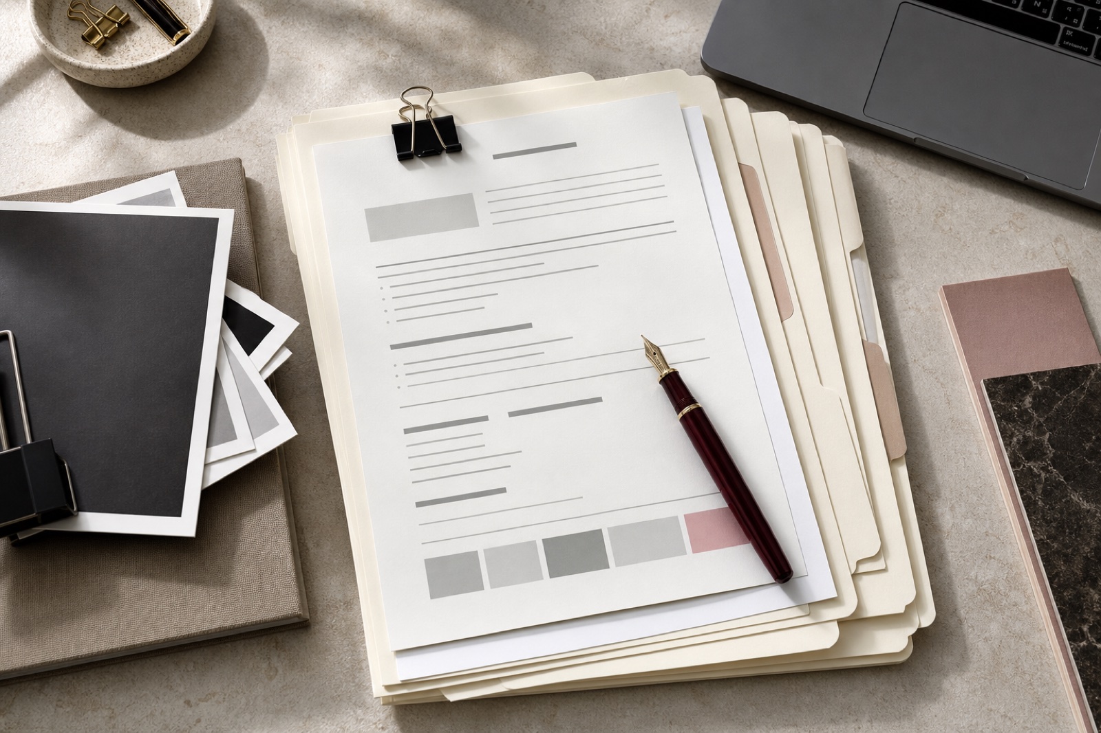 An organized strategy dossier prepared with useful project context
